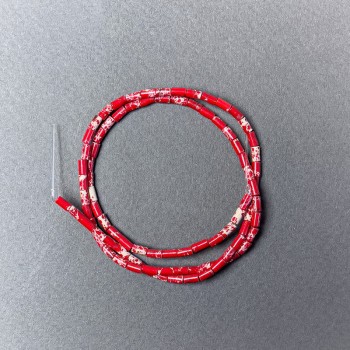 Variscite Beads Red (pressed) chip, diameter 2x4mm+/-, length 38cm+/- on fishing line