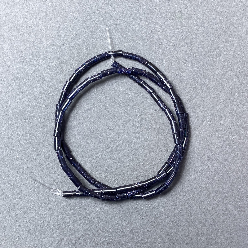 Aventurine Beads Cairo Night chip, diameter 2x4mm+/-, length 38cm+/- on fishing line