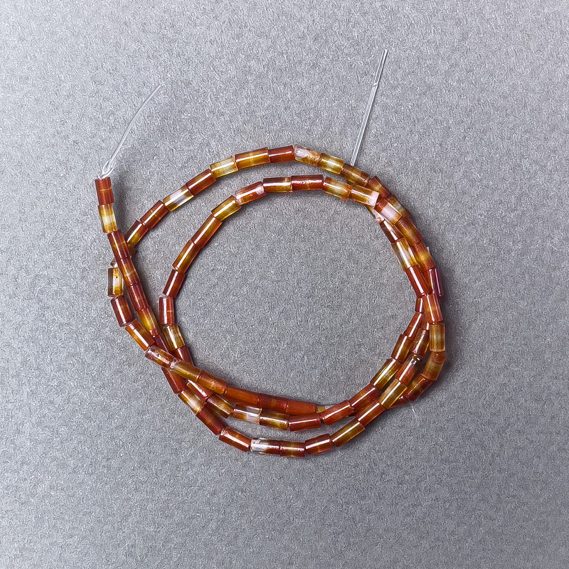 Carnelian Natural Stone Chip Cut Beads, Diameter 2x5mm+-, Length 38cm+- on Fishing Line