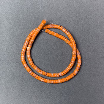 Orange Variscite (Pressed) Beads Rondelle, Diameter 4.5x2.5mm+-, Length 38cm+- on Fishing Line