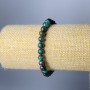 Chrysocolla Bracelet, Natural Stone Smooth Round Beads, Diameter 7mm+/-, Length 18cm (Stretch)