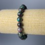 Chrysocolla Bracelet, Natural Stone Smooth Round, Diameter 10mm+/-, Length 18cm (Stretch)