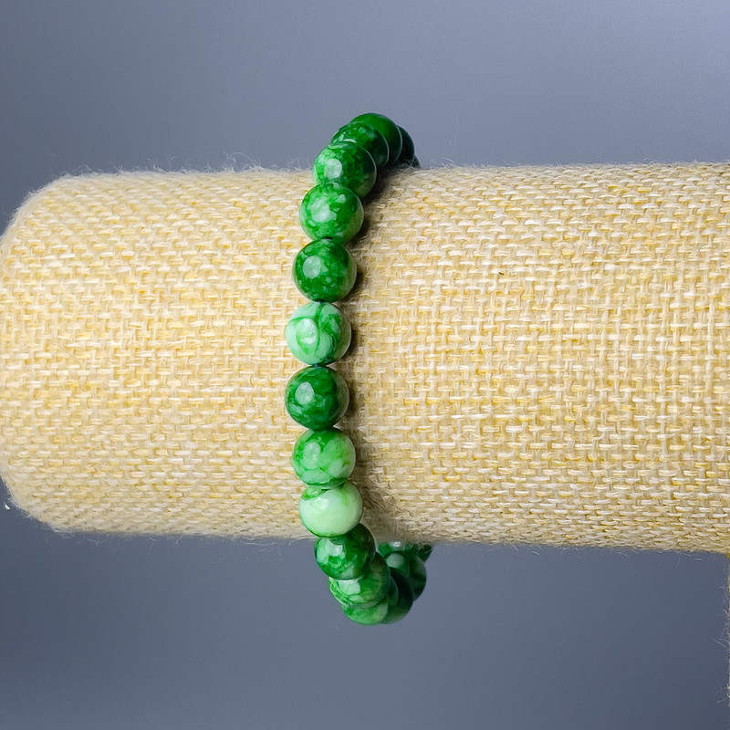 Chrysoprase Bracelet (Imitation Acrylic), Smooth Round, Diameter 8.5mm+/-, Length 18cm (Stretch)