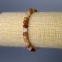 Carnelian Bracelet, Natural Stone Faceted Cube, Diameter 5mm+/-, Length 18cm (Stretch)