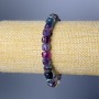 Fluorite bracelet natural gemstone faceted cube, diameter 7mm+-, length 18cm (stretch)