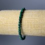 Malachite Bracelet, natural stone faceted cube, diameter 4.5mm+-, length 18cm (stretch)