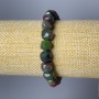Zoisite Bracelet, Natural Stone Faceted Cube, Diameter 9mm+/-, Length 18cm (Stretch)