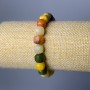 Assorted Natural Stone Bracelet, Faceted Cube, Diameter 9mm+/-, Length 18cm (Stretch)