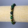Green Cat's Eye Bracelet, Natural Stone Faceted Cube, Diameter 7mm+/-, Length 18cm (Stretch)