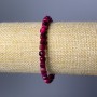 Raspberry Cat's Eye Bracelet, Natural Stone Faceted Cube, Diameter 5mm+/-, Length 18cm (Stretch)