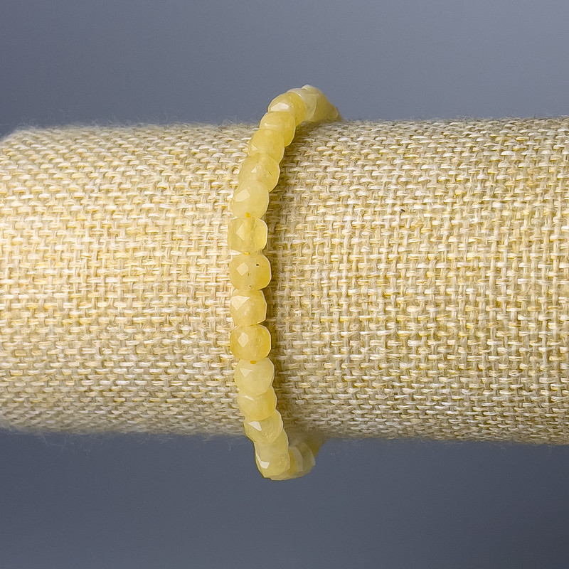 Citrine Bracelet, Natural Stone Faceted Cube, Diameter 5.5mm+/-, Length 18cm (Stretch)