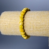 Yellow Jadeite Natural Stone Bracelet, Faceted Cube, Diameter 7mm+/-, Length 18cm (Stretch)
