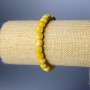 Yellow Jadeite Natural Stone Bracelet, Faceted Cube, Diameter 7mm+/-, Length 18cm (Stretch)