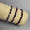 Sapphire & Ruby Natural Stone Bracelet, Faceted Cube, Diameter 4.5mm+/-, Length 18cm (Stretch)