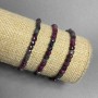 Sapphire & Ruby Natural Stone Bracelet, Faceted Cube, Diameter 4.5mm+/-, Length 18cm (Stretch)