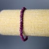Ruby Natural Stone Bracelet, faceted cube, diameter 4mm+/-, length 18cm (stretch)