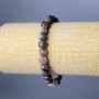 Tourmaline Natural Stone Bracelet, faceted cube, diameter 7mm+/-, length 18cm (stretch)