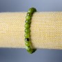 Canadian Jadeite Bracelet, natural stone smooth bead, diameter 6.5mm+/-, length 18cm (stretch)