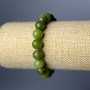 Canadian Jadeite Bracelet, natural stone smooth bead, diameter 10mm+/-, length 18cm (stretch)