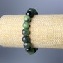 Zoisite Bracelet, natural stone smooth bead, diameter 10.5mm+/-, length 18cm (stretch)