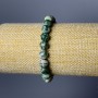 Moss Agate Bracelet, smooth bead, diameter 8mm+/-, length 18cm (stretch)