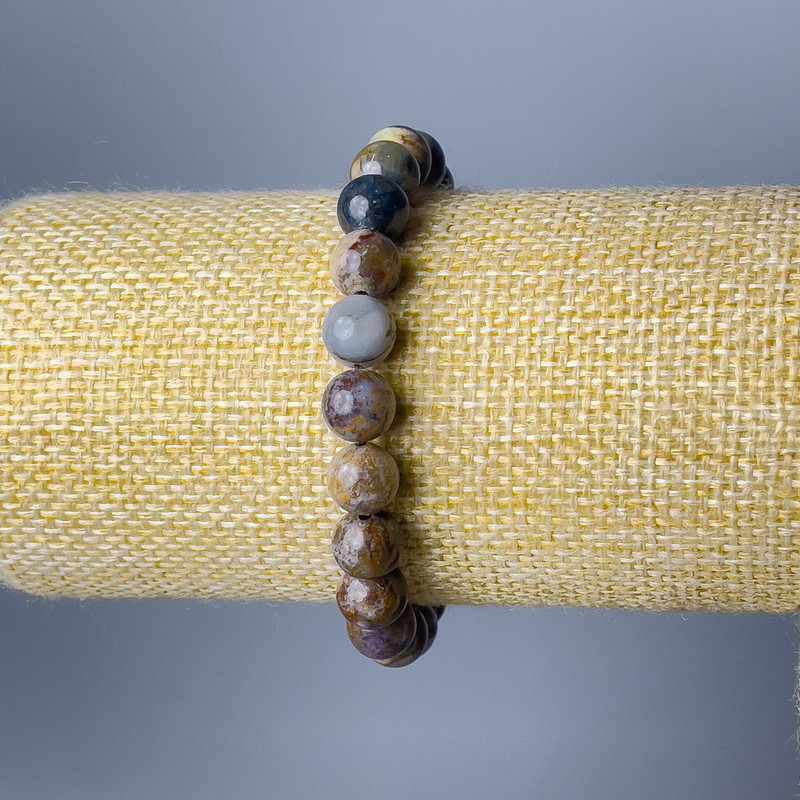 Pietersite Bracelet, natural stone smooth bead, diameter 8.5mm+/-, length 18cm (stretch)