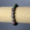 Watermelon Garnet Bracelet, natural stone smooth bead, diameter 10mm+/-, length 18cm (stretch)