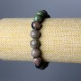 Watermelon Garnet Bracelet, natural stone smooth bead, diameter 10mm+/-, length 18cm (stretch)