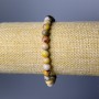 Moroccan Agate Bracelet, Natural Stone Smooth Bead, Diameter 7mm+/-, Length 18cm (Stretch)
