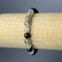 Rutilated Quartz (Hair Quartz) Bracelet, Natural Stone Smooth Bead, Diameter 8mm+/-, Length 18cm (Stretch)