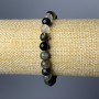 Rutilated Quartz (Hair Quartz) Bracelet, Natural Stone Smooth Bead, Diameter 6mm+/-, Length 18cm (Stretch)