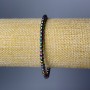Hematite Bracelet, Smooth Bead, Diameter 4mm+/-, Length 18cm (Stretch) with "Petrol" Tone