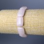 Rose Quartz Bracelet, Natural Stone Rectangular Link, Diameter 13x18mm+/-, Length 18cm (Stretch)