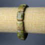 Heliotrope Jasper Bracelet, Natural Stone Rectangular Link, Diameter 13x18mm+/-, Length 18cm (Stretch)