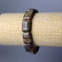 Jasper Picasso Bracelet, Natural Stone Rectangular Link, Diameter 13x18mm+-, Length 18cm (Stretch)