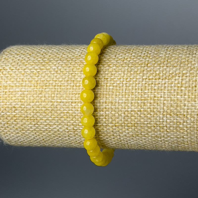 Citrine Bracelet, Smooth Round Beads, Diameter 6.5mm+-, Length 18cm (Stretch)