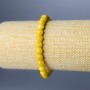 Yellow Jadeite Bracelet, smooth round beads, diameter 6.5mm+/-, length 18cm (stretch)