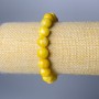 Yellow Jadeite Bracelet, Smooth Bead, Diameter 10mm+-, Length 18cm (Stretch)