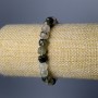 Rutilated Quartz Natural Stone Bracelet, Faceted Cube, Diameter 7mm+-, Length 18cm (Stretch)