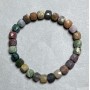 Green Jasper Natural Stone Bracelet, Faceted Cube, Diameter 7mm+-, Length 18cm (Stretch)