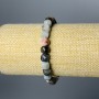 Assorted Natural Stone Bracelet, Faceted Cube, Diameter 7mm+-, Length 18cm (Stretch)