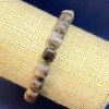 Sunstone Bracelet, Natural Stone Faceted Cube, Diameter 8mm+/-, Length 18cm (Stretch) with Seed Beads