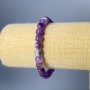 Amethyst Natural Stone Beaded Cube Bracelet, 7 mm Graded Cube, Stretch 18 cm