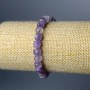 Amethyst Bracelet with Natural Stone Beads Cubic Cut, 7.5mm Diameter, 18cm Length (Stretch)