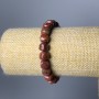 Bracelet Red Jasper natural stone faceted cube, diameter 8.5mm+-, length 18cm (elastic)