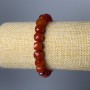 Bracelet Carnelian natural stone faceted cube, diameter 8.5mm ±, length 18cm (stretch)