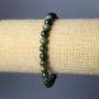 Bracelet Diopside natural stone smooth bead, diameter 6.5mm±, length 18cm (stretch)