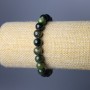 Diopside Bracelet with Natural Stone - Smooth Beads, 9mm diameter, 18cm length (stretch)