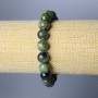 Diopside Natural Stone Bead Bracelet, Smooth Round Beads Ø 10.5mm, Stretch 18cm
