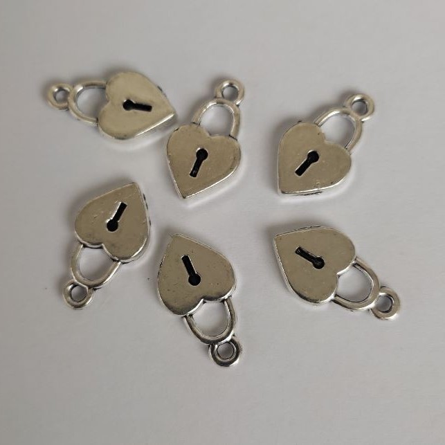 Findings Heart Clasp, diameter 10x18mm, packaging 20g, 16pcs (+/-)